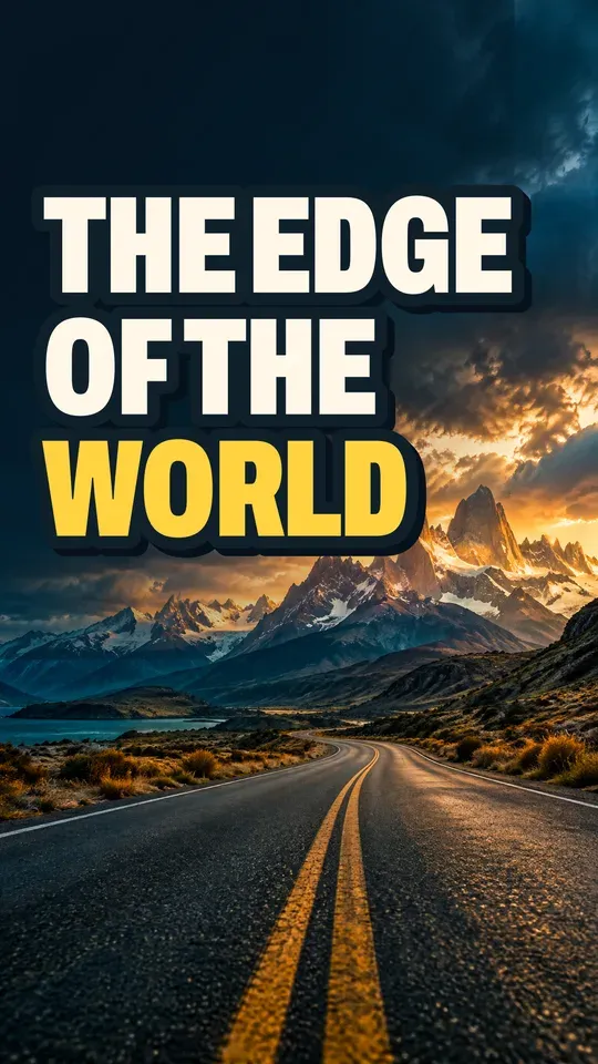 The cover for “We Drove 2,000 Miles Across Patagonia”, with the words “THE EDGE OF THE WORLD”