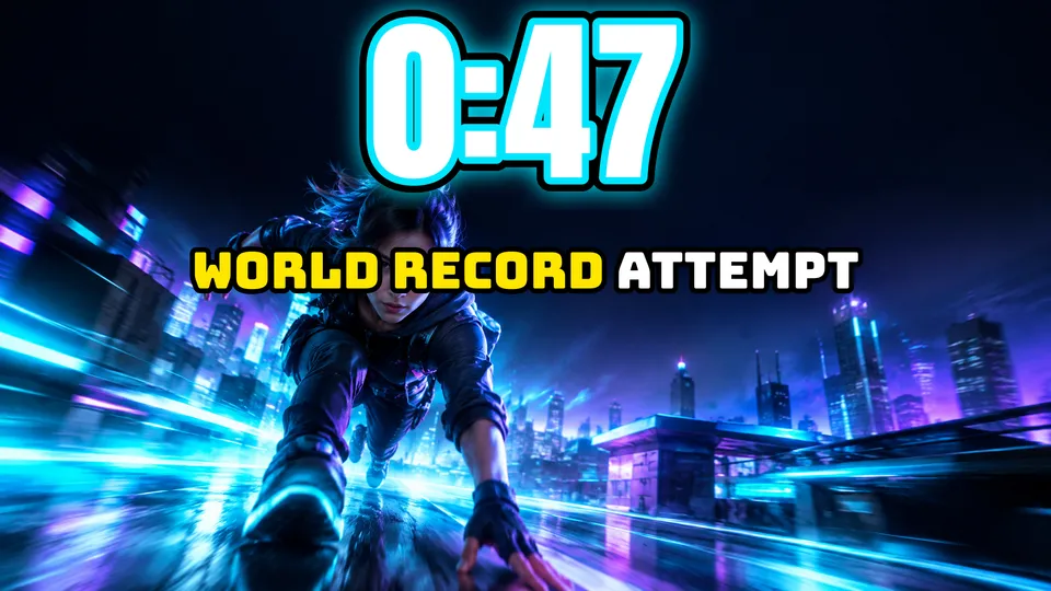 Speedrun şablonu, 16:9: onunla yapılmış gerçek bir kapak